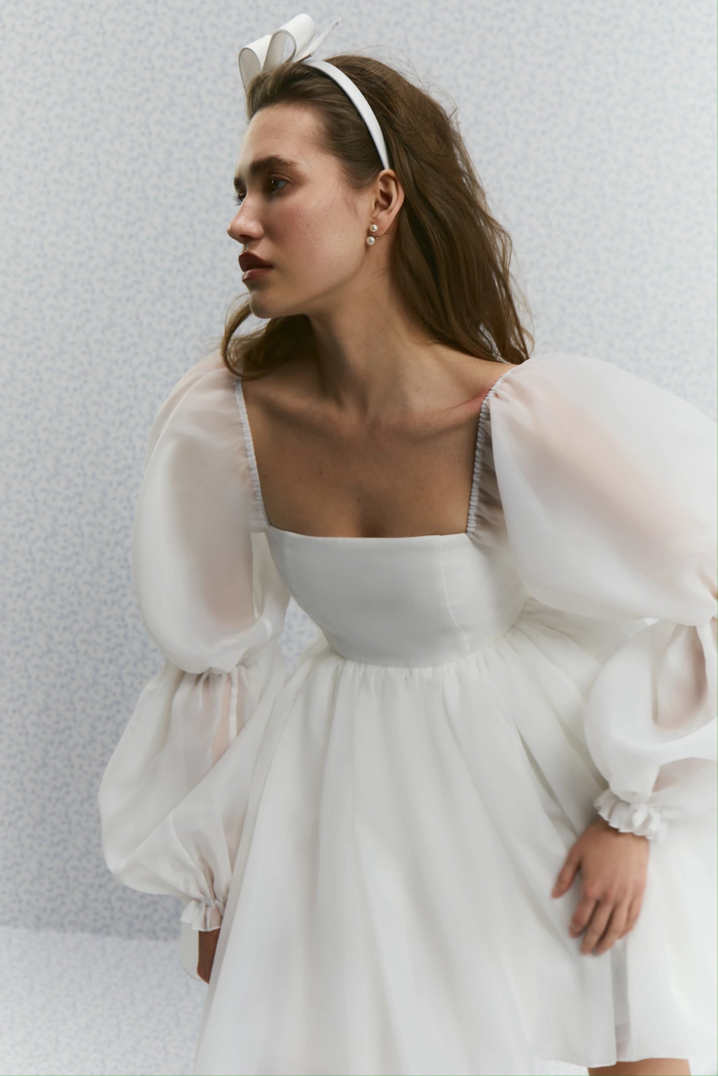 A-Line Mini Polyester Little White Dress 968801127056