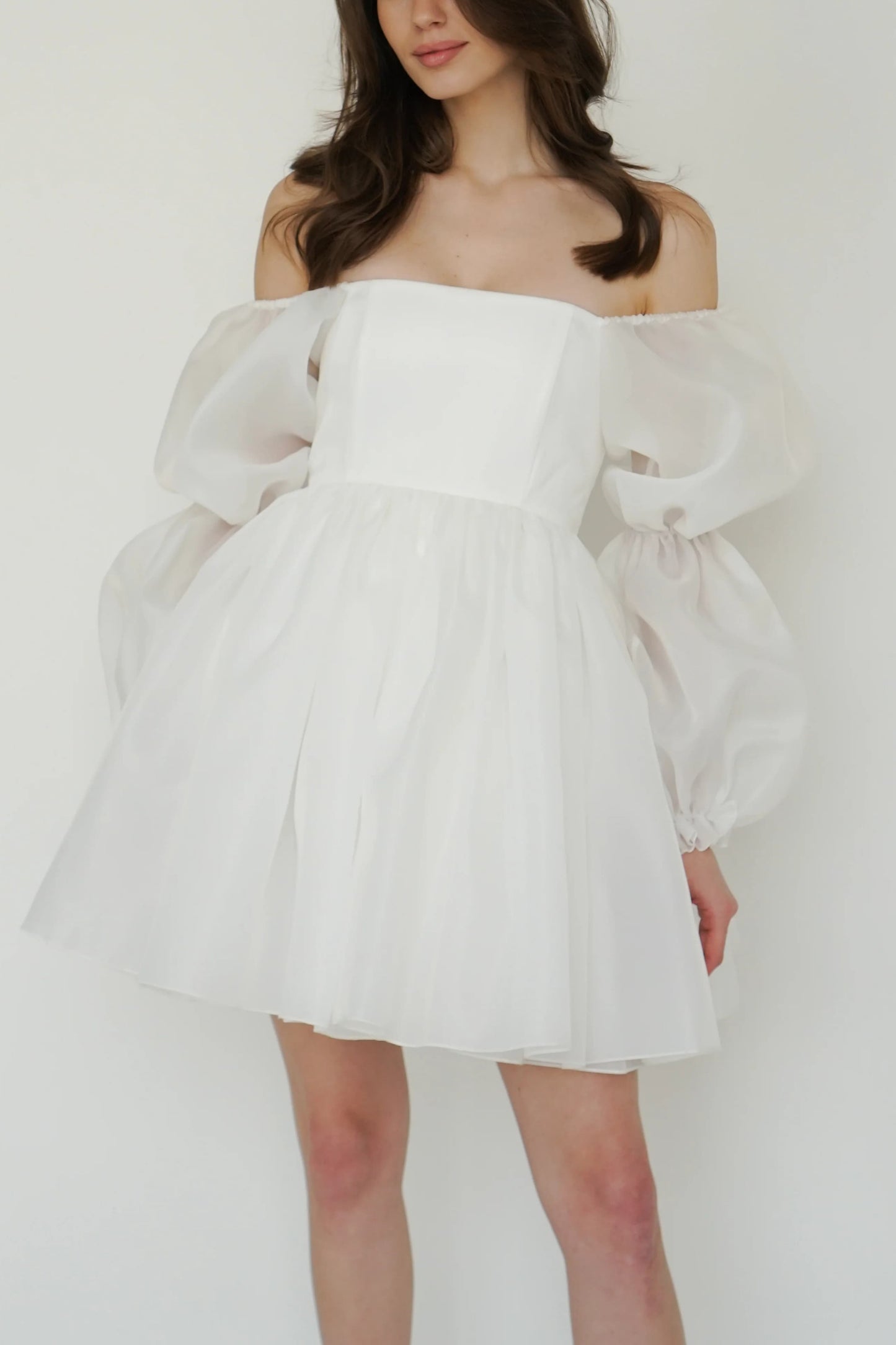 A-Line Mini Polyester Little White Dress 968801127056