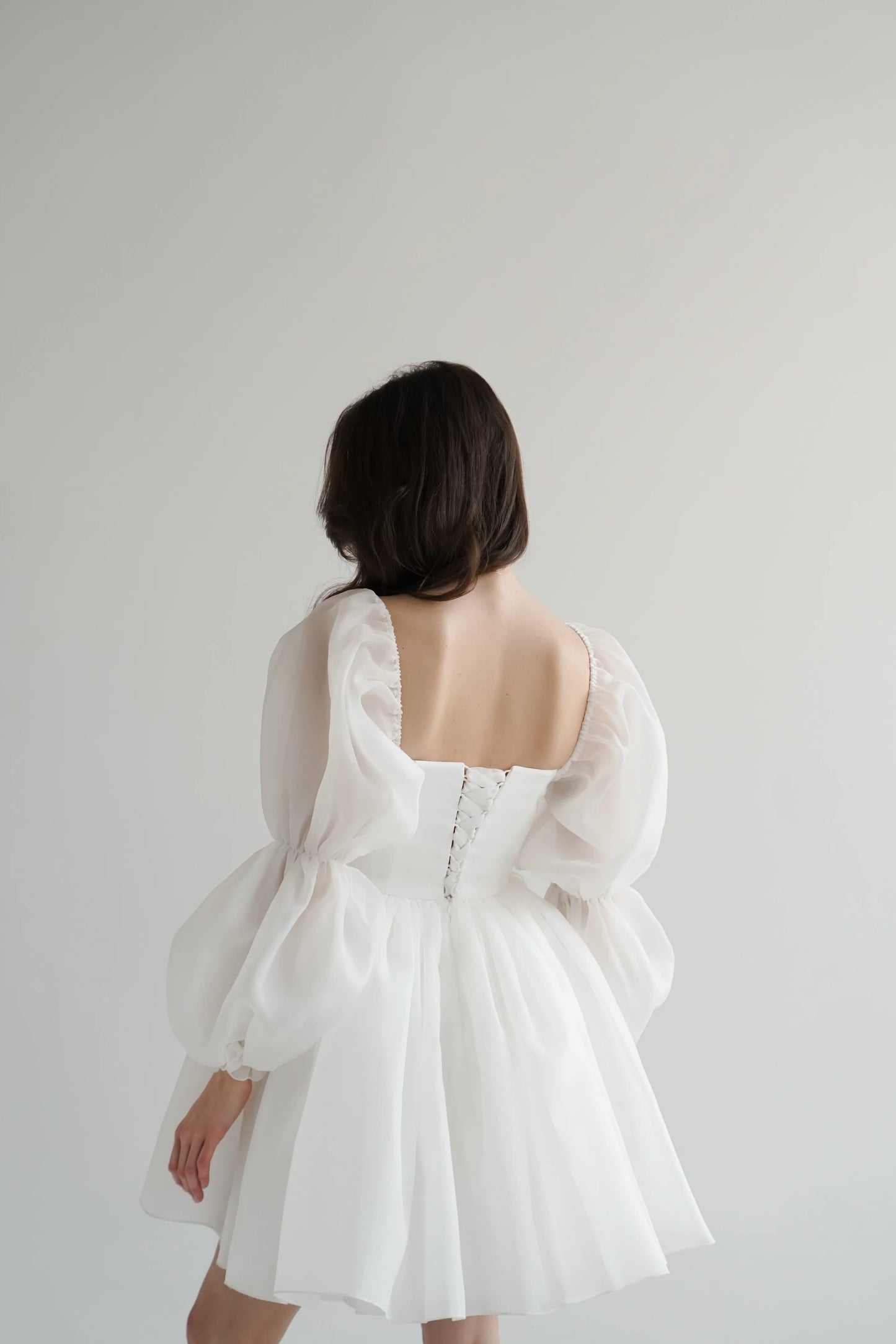 A-Line Mini Polyester Little White Dress 968801127056