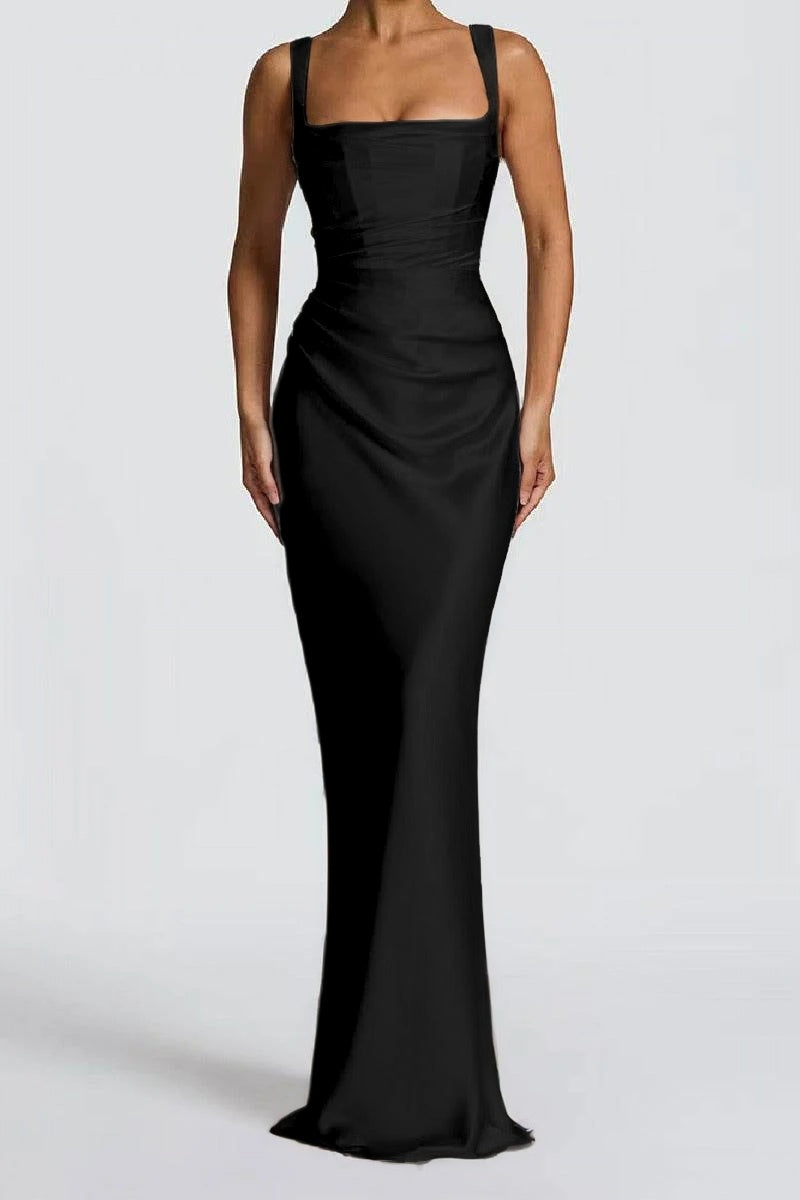 Sheath-Column Maxi Satin Formal Evening Dresses 971343877638