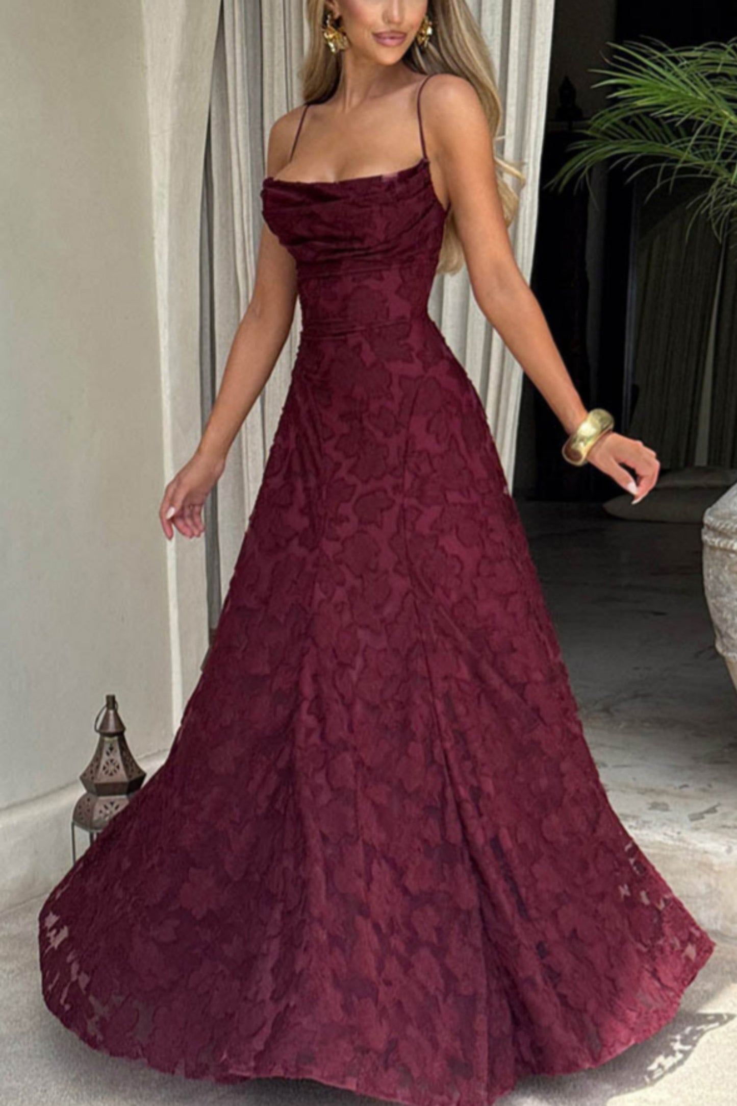 A-Line Maxi Lace Formal Evening Dresses 976108418795