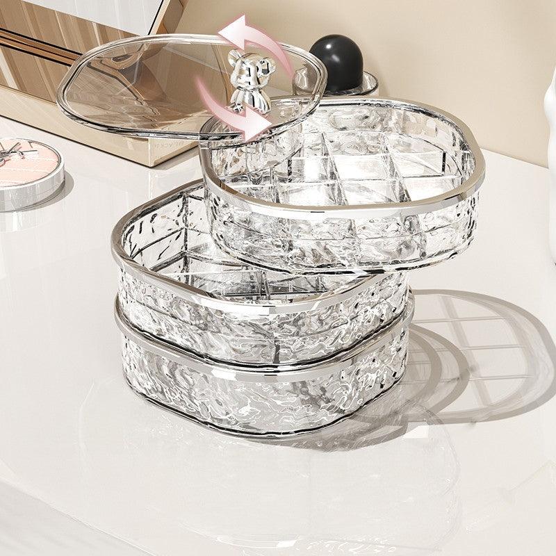 Rotating multi-layer earrings and hair accessories storage box 779206160602 - COCOMELODY