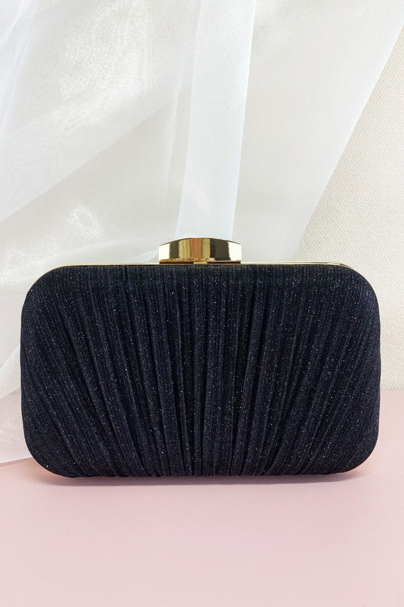 Elegant Shimmer Pleated Evening Clutch Bag Multi-Color 702952235325