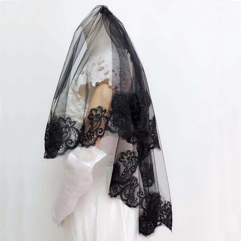 Black lace veil 583460859475 - COCOMELODY