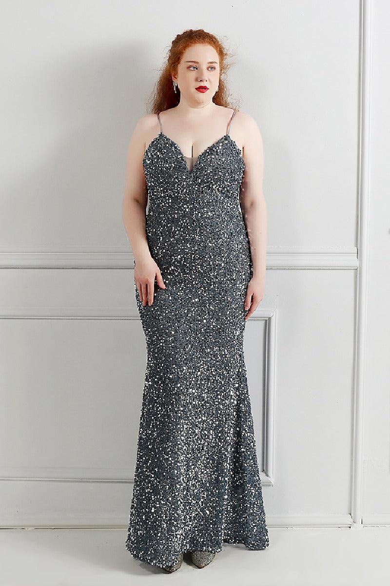 Sheath-column floor length sequined dress 659602104763 - COCOMELODY