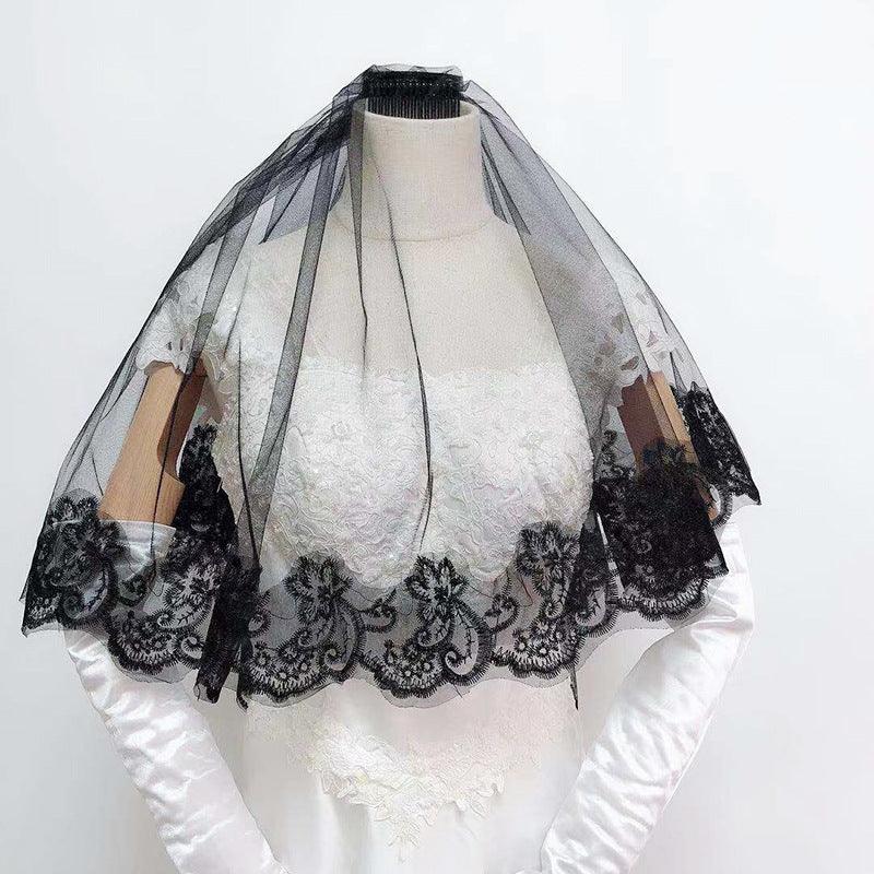 Black lace veil 583460859475 - COCOMELODY