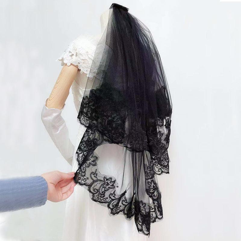 Black lace veil 583460859475 - COCOMELODY