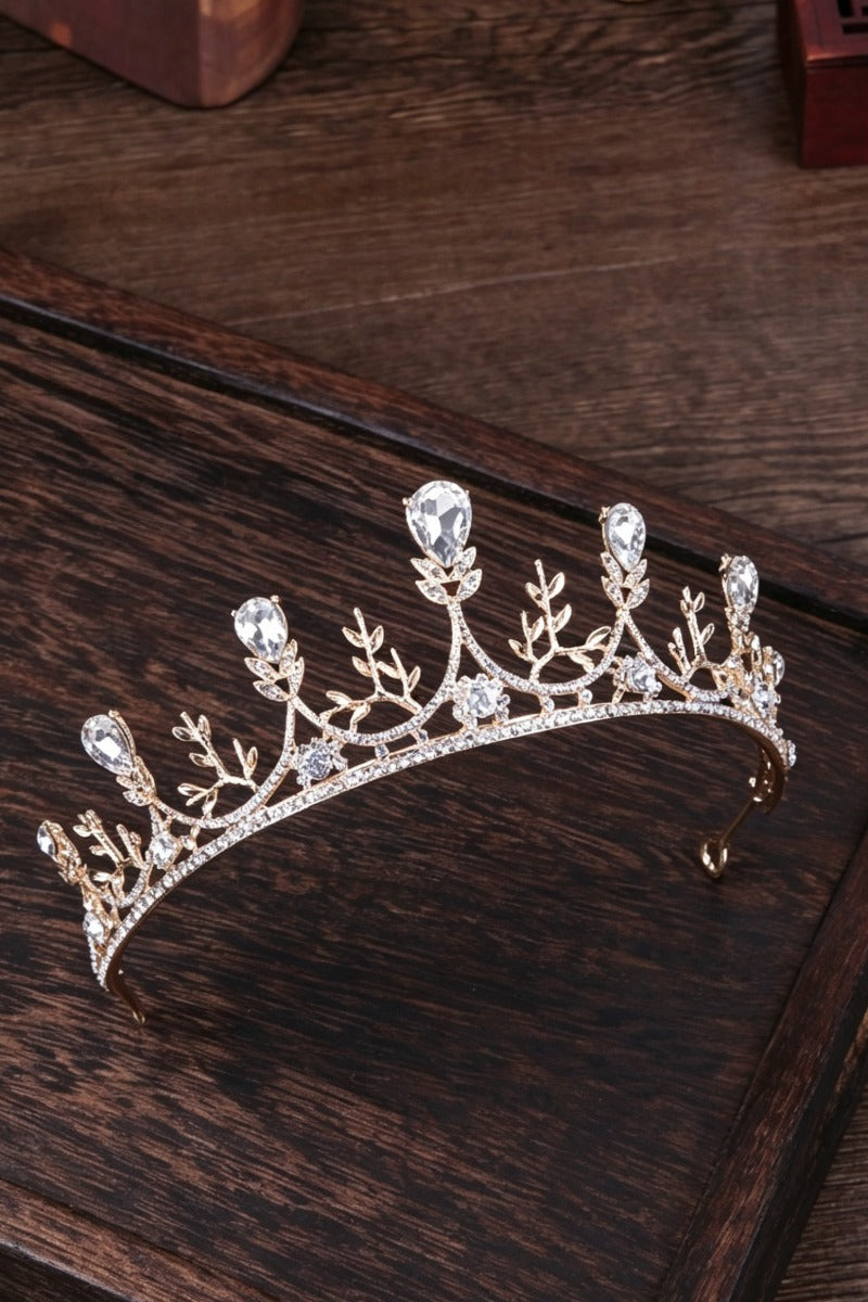 Baroque Teardrop Crystal Flower Girl Tiara Headband 618827223383
