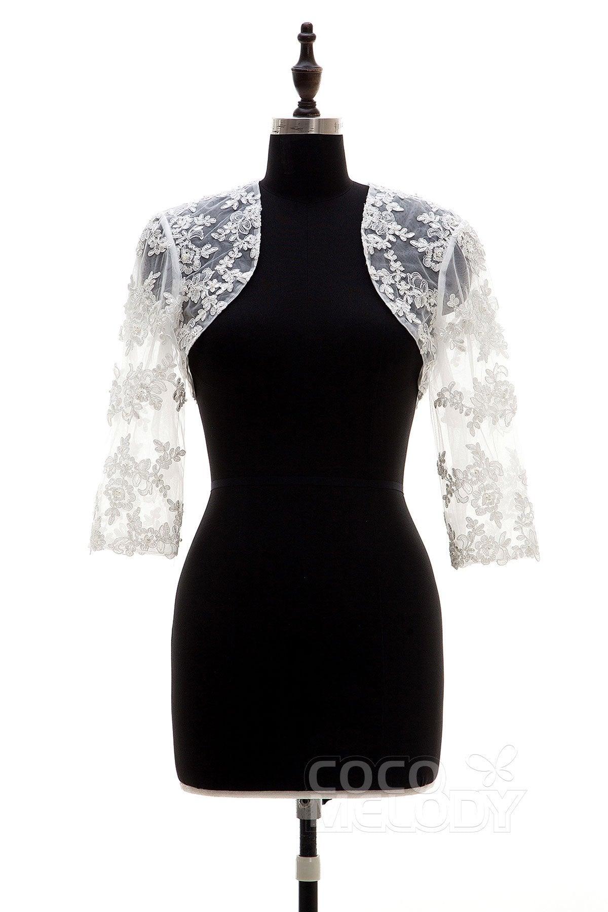 Lace 3/4 Length Sleeve Wedding Jacket AC6016