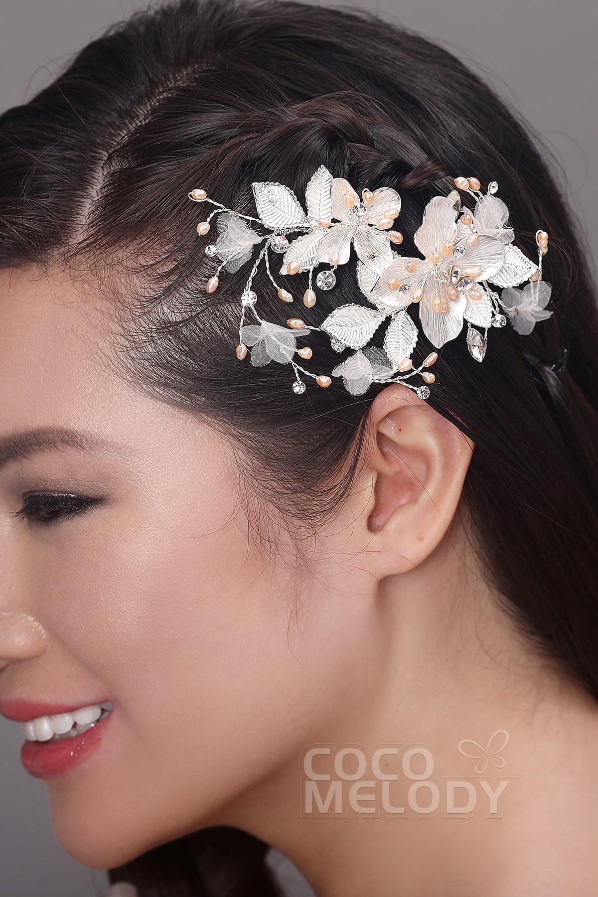 Pretty Alloy Hairpins with Imitation Pearl AH17042 - COCOMELODY
