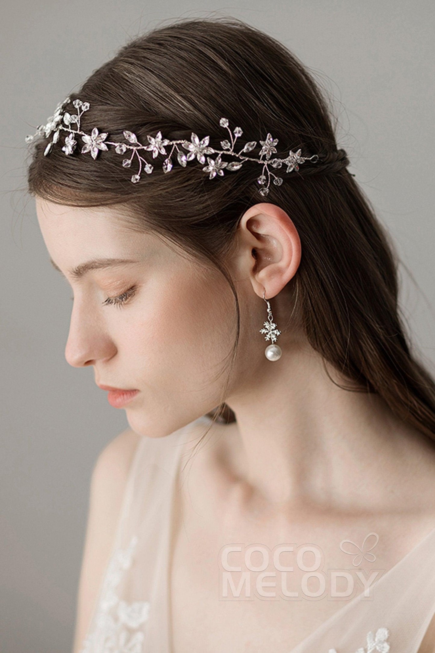 Fashion Alloy Headbands with Crystals AH18009