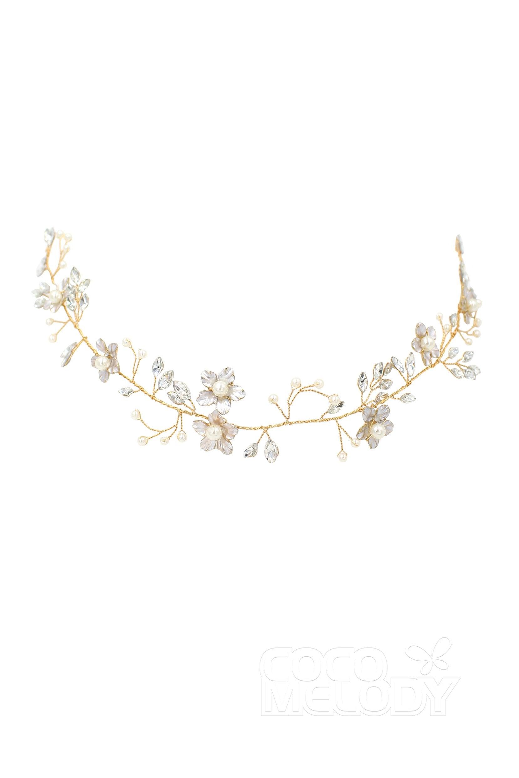 Alloy Headbands with Imitation Pearl and Crystals AH18013 - COCOMELODY
