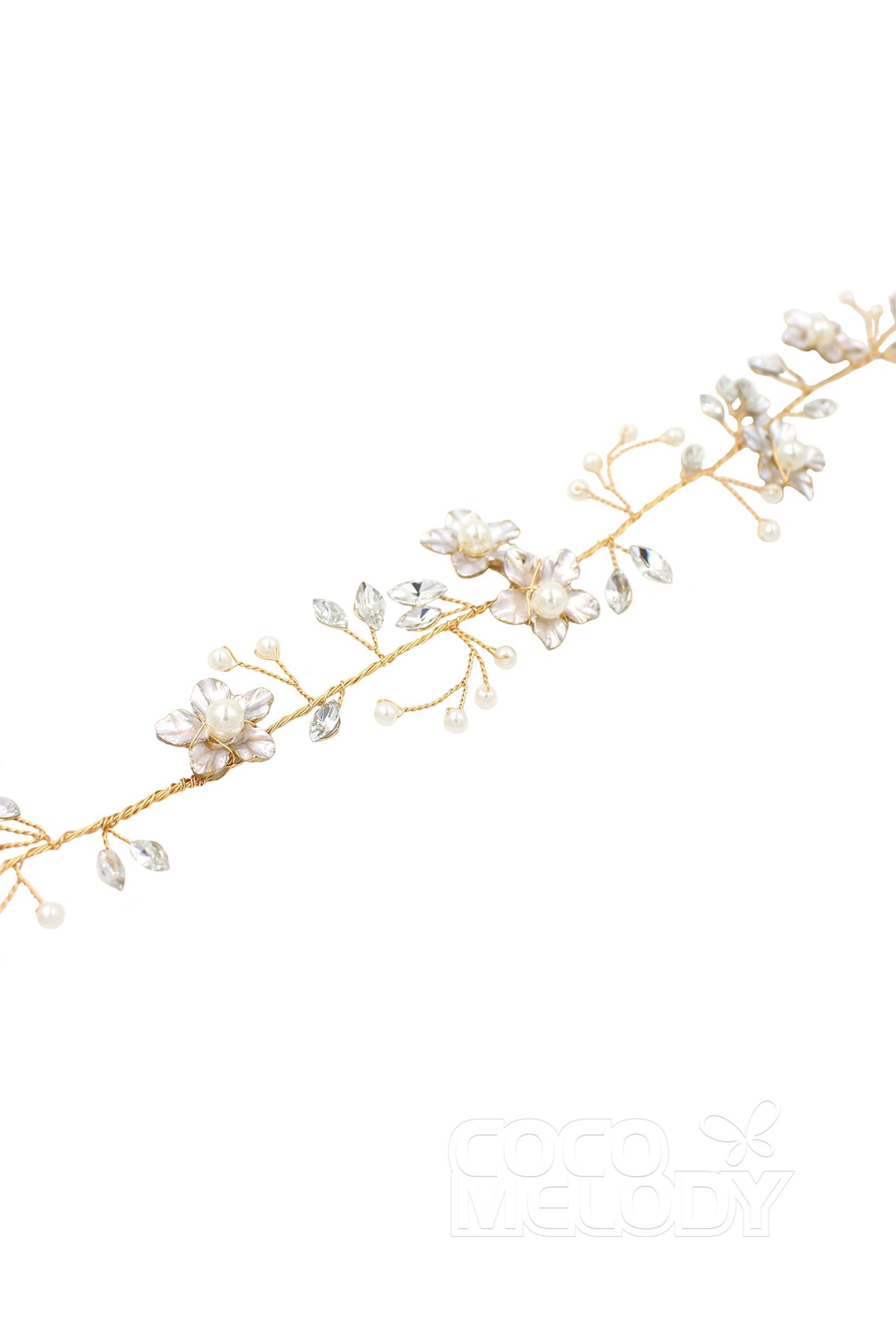 Alloy Headbands with Imitation Pearl and Crystals AH18013 - COCOMELODY