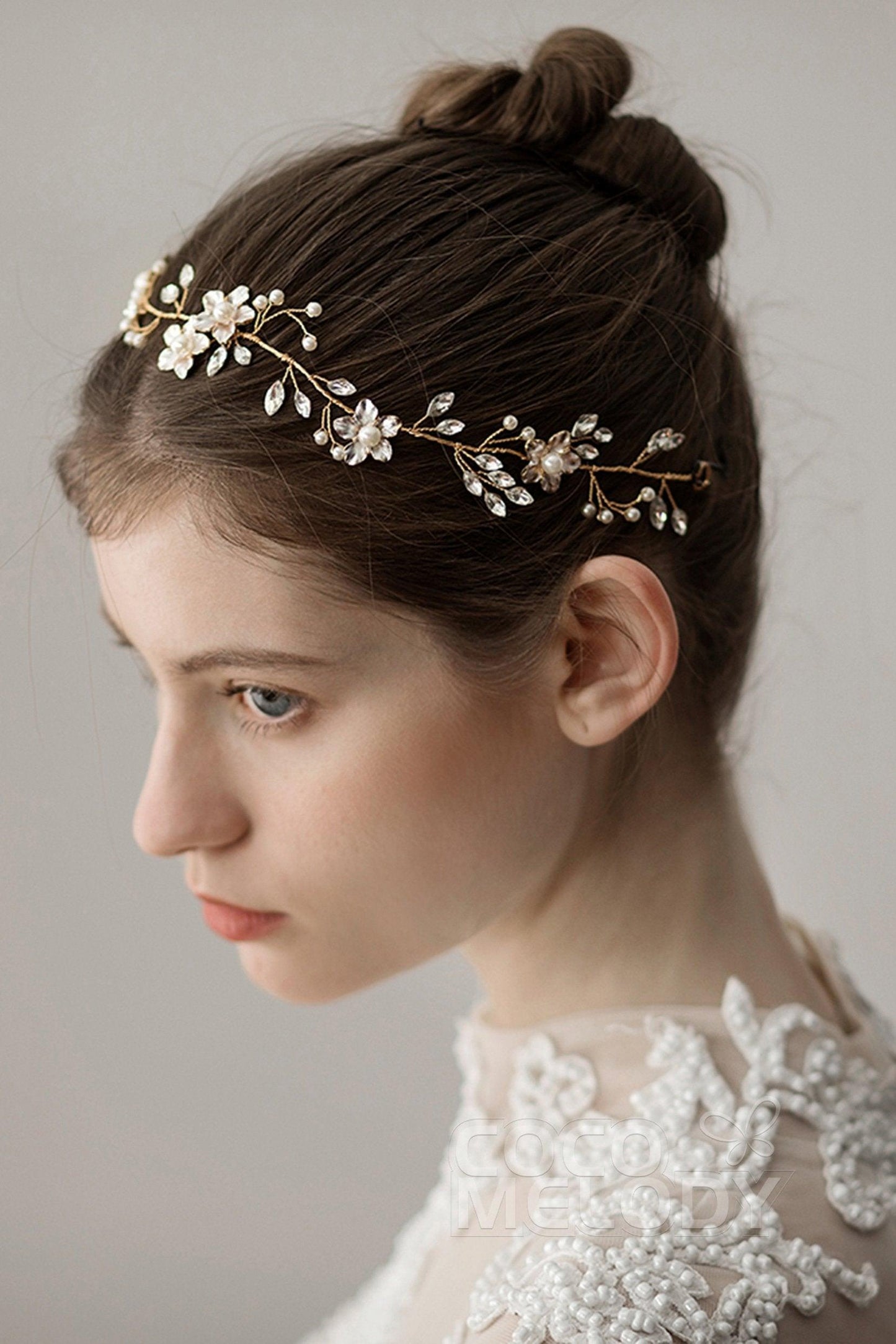 Alloy Headbands with Imitation Pearl and Crystals AH18013