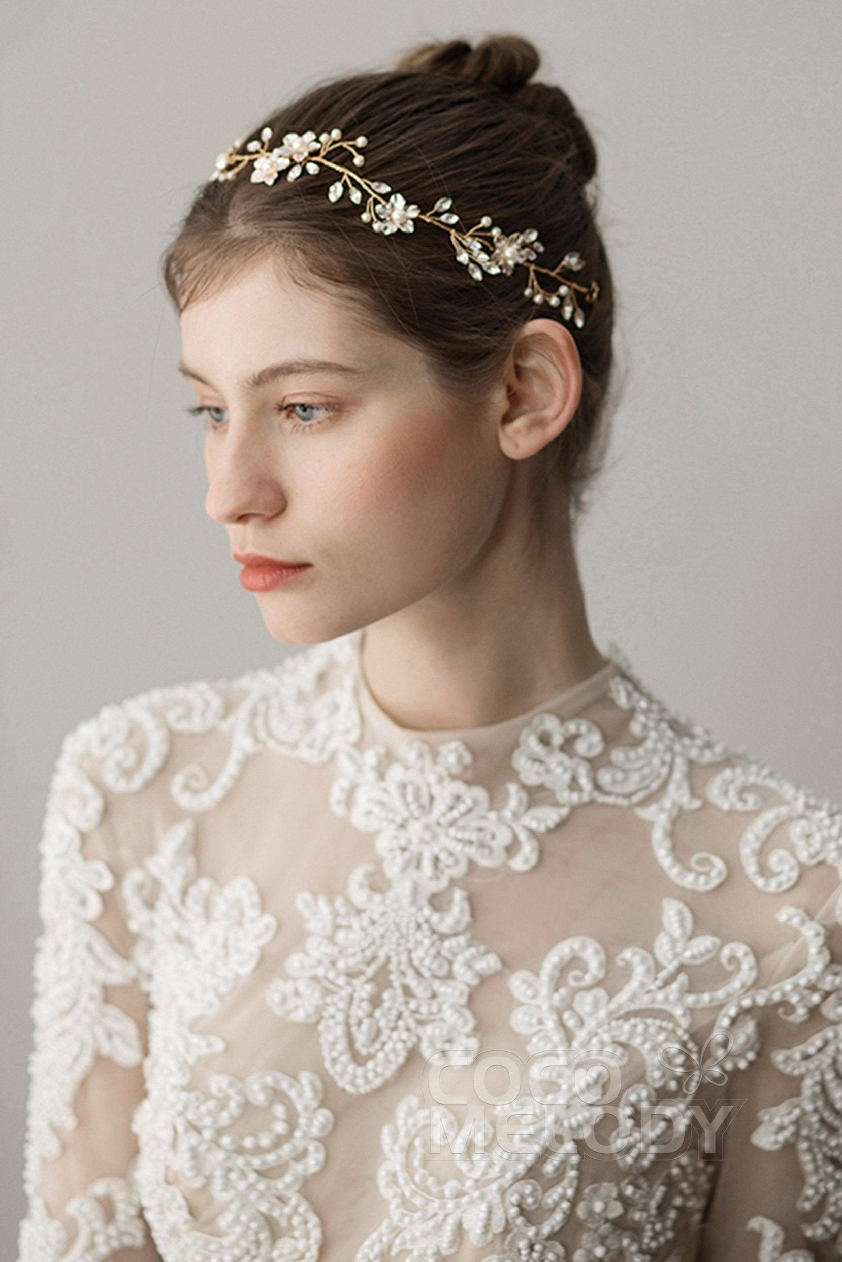 Alloy Headbands with Imitation Pearl and Crystals AH18013 - COCOMELODY