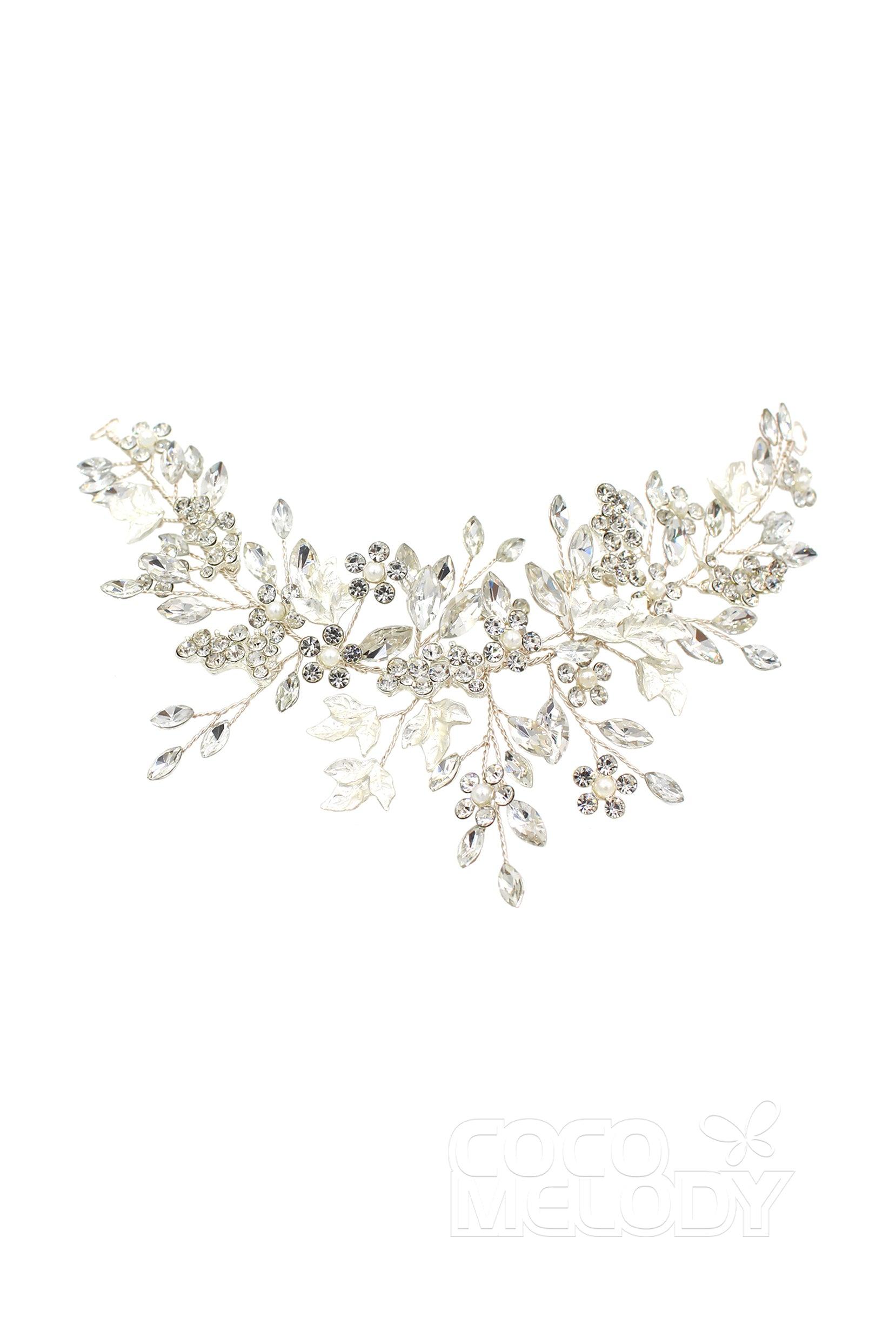 Alloy Headbands with Imitation Pearl and Crystals AH18015 - COCOMELODY
