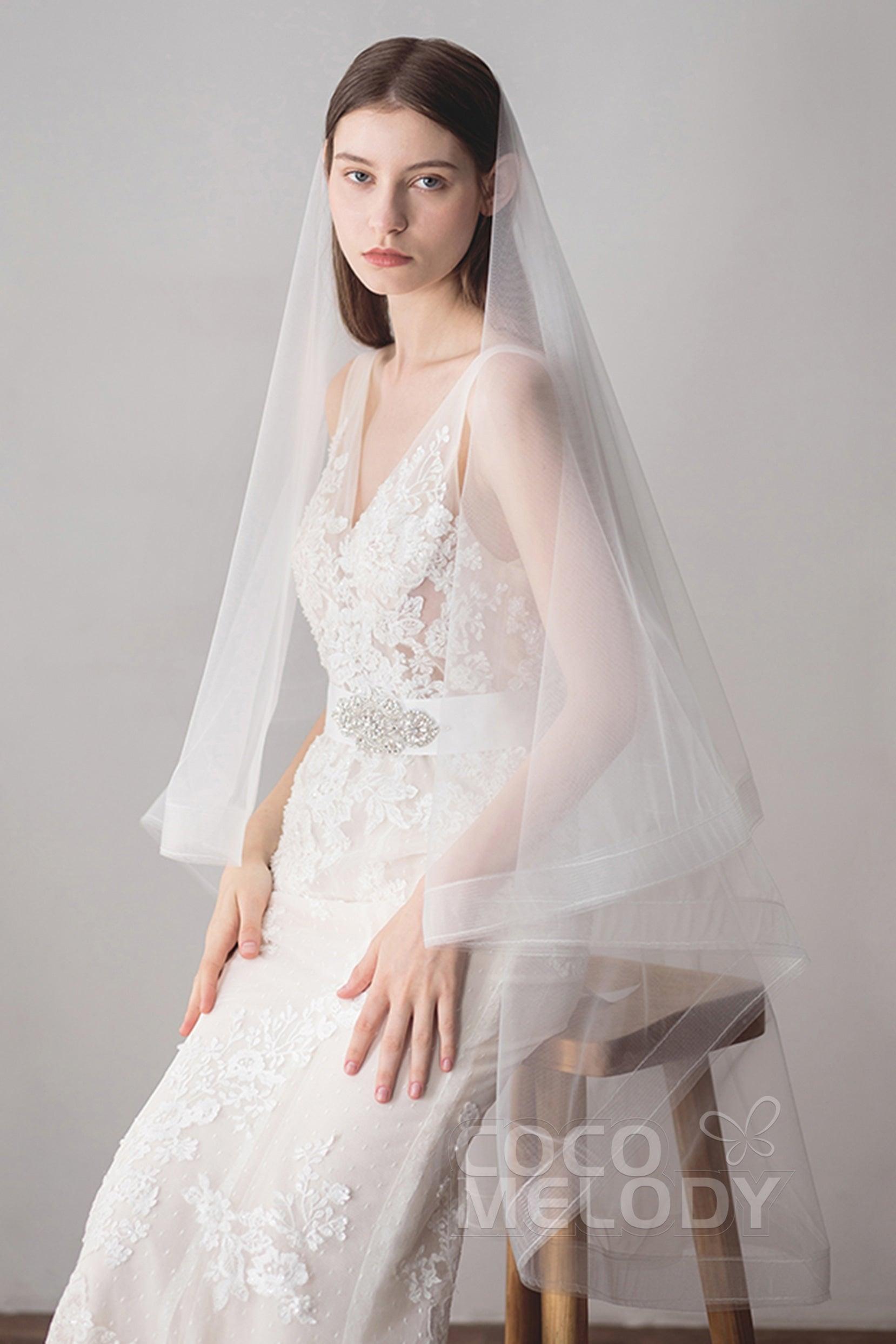 Elegant Two-tier Tulle Hip Veils AV18025 - COCOMELODY