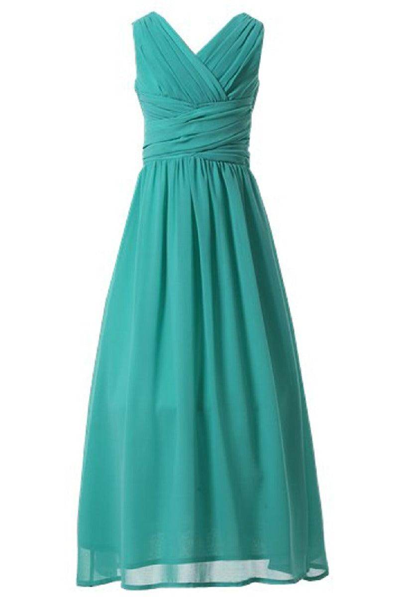 Junior Bridesmaid Chiffon Dress Party & Flower Girl Gown with Pleats COCOMELODY B01M64J70L Junior Bridesmaid Chiffon Dress Party & Flower Girl Gown with Pleats COCOMELODY B01M64J70L