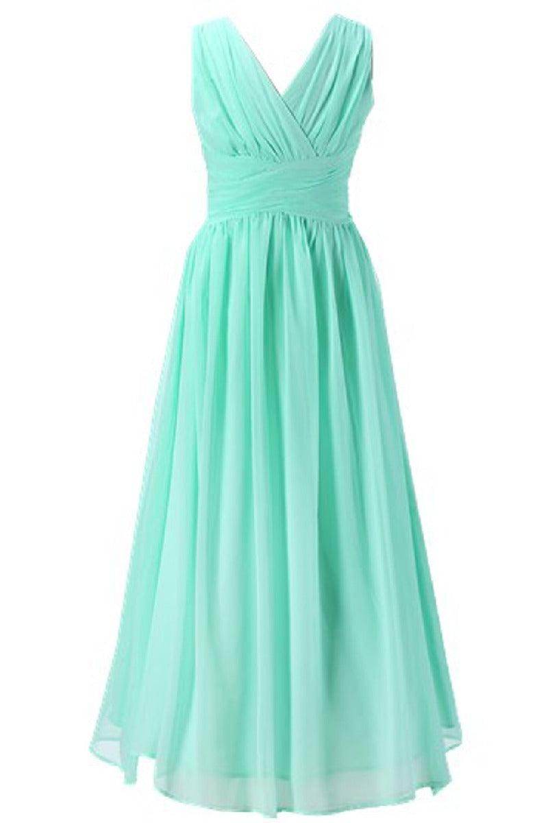 Junior Bridesmaid Chiffon Dress Party & Flower Girl Gown with Pleats COCOMELODY B01M64J70L Junior Bridesmaid Chiffon Dress Party & Flower Girl Gown with Pleats COCOMELODY B01M64J70L