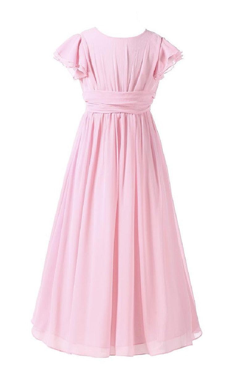 Elegant A-Line Scoop Bridesmaid Chiffon Gown B01MCSQLIY - COCOMELODY