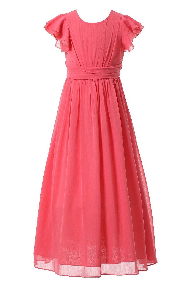 Elegant A-Line Scoop Bridesmaid Chiffon Gown B01MCSQLIY - COCOMELODY