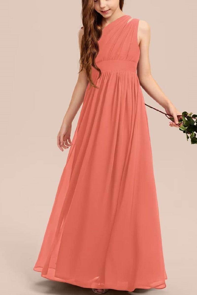 One Shoulder A-Line Chiffon Junior Bridesmaid Dress for Wedding COCOMELODY B0C69DBSKL, Orange One Shoulder A-Line Chiffon Junior Bridesmaid Dress for Wedding COCOMELODY B0C69DBSKL, Orange
