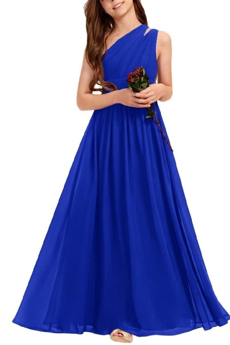 One Shoulder A-Line Junior Bridesmaid Dress B0C69DBSKL - COCOMELODY