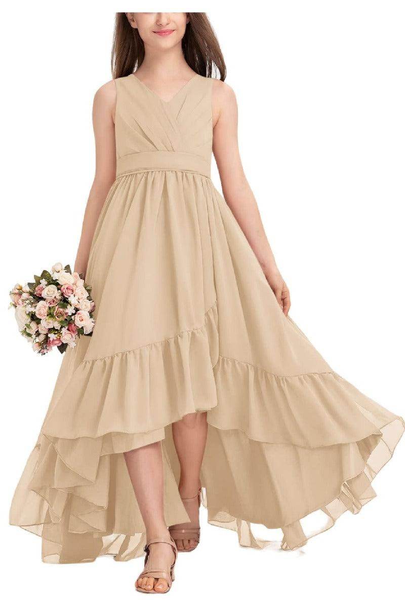 Junior Bridesmaid Dress High-Low Chiffon Gown COCOMELODY B0CJDQ8SB2 Junior Bridesmaid Dress High-Low Chiffon Gown COCOMELODY B0CJDQ8SB2