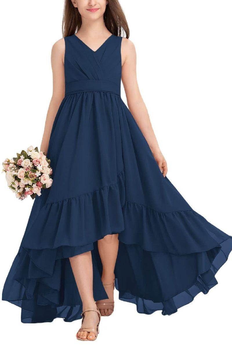 Junior Bridesmaid Dress High-Low Chiffon Gown COCOMELODY B0CJDQ8SB2, Living Coral Junior Bridesmaid Dress High-Low Chiffon Gown COCOMELODY B0CJDQ8SB2, Living Coral