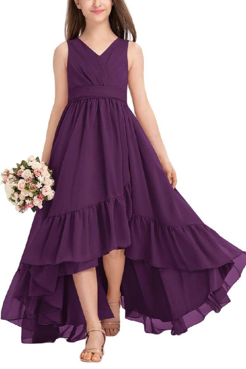 Junior Bridesmaid Dress High-Low Chiffon Gown COCOMELODY B0CJDQ8SB2 Junior Bridesmaid Dress High-Low Chiffon Gown COCOMELODY B0CJDQ8SB2