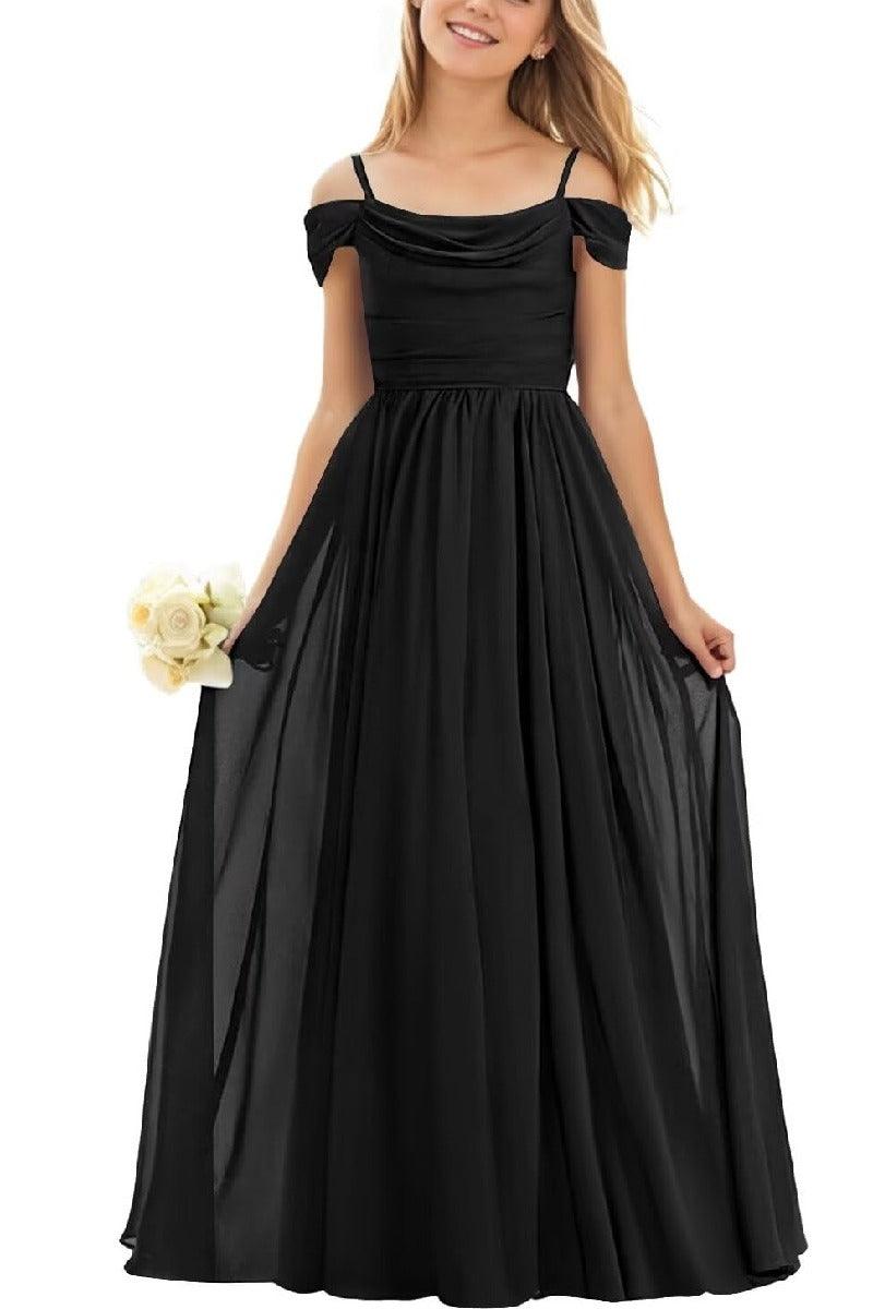 Floor Length Chiffon Junior Bridesmaid Dress B0DFVKW1HW - COCOMELODY