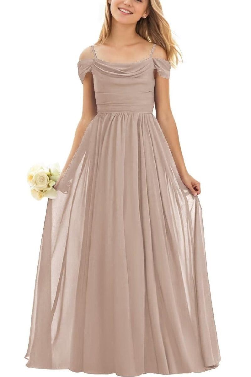 Floor Length Chiffon Junior Bridesmaid Dress B0DFVKW1HW - COCOMELODY