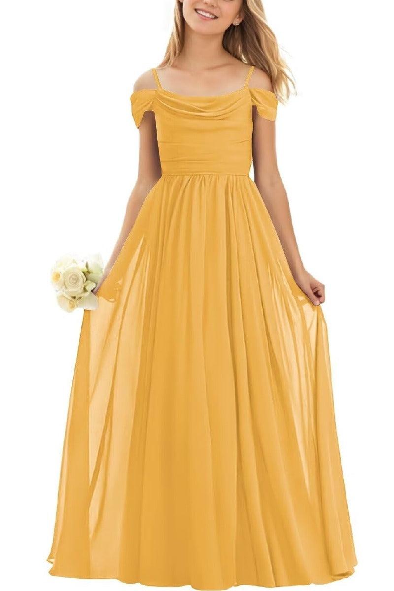 Floor Length Chiffon Junior Bridesmaid Dress B0DFVKW1HW - COCOMELODY