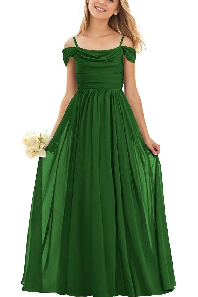 Floor Length Chiffon Junior Bridesmaid Dress B0DFVKW1HW - COCOMELODY