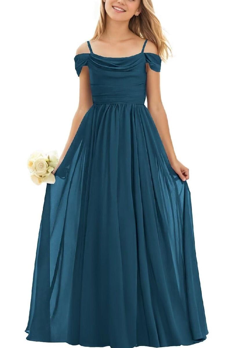 Floor Length Chiffon Junior Bridesmaid Dress B0DFVKW1HW - COCOMELODY
