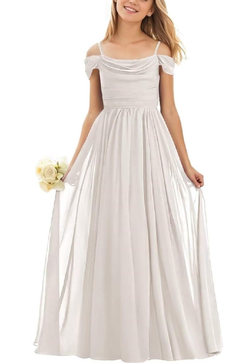 Floor Length Chiffon Junior Bridesmaid Dress B0DFVKW1HW - COCOMELODY