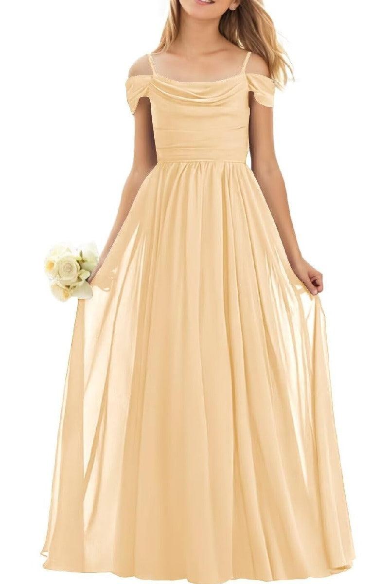 Floor Length Chiffon Junior Bridesmaid Dress B0DFVKW1HW - COCOMELODY