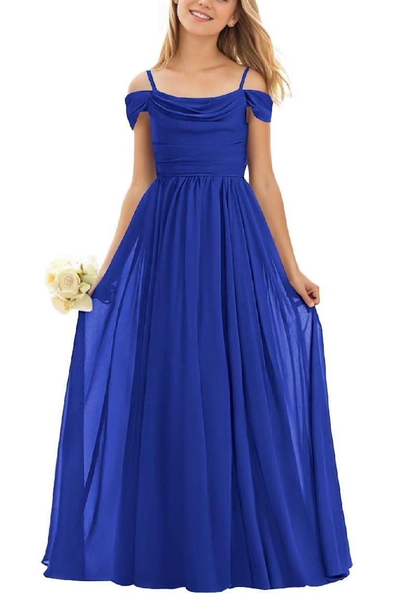 Floor Length Chiffon Junior Bridesmaid Dress B0DFVKW1HW - COCOMELODY