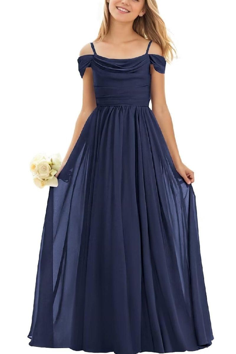 Floor Length Chiffon Junior Bridesmaid Dress B0DFVKW1HW - COCOMELODY