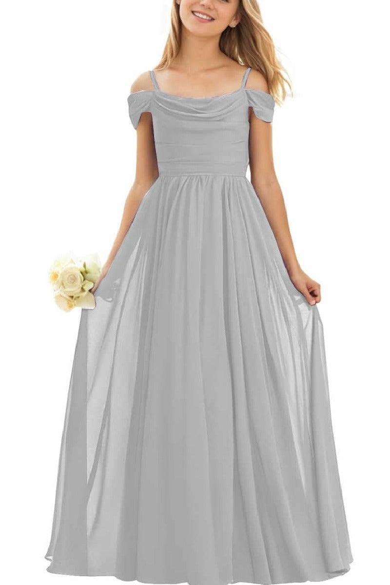Floor Length Chiffon Junior Bridesmaid Dress B0DFVKW1HW - COCOMELODY