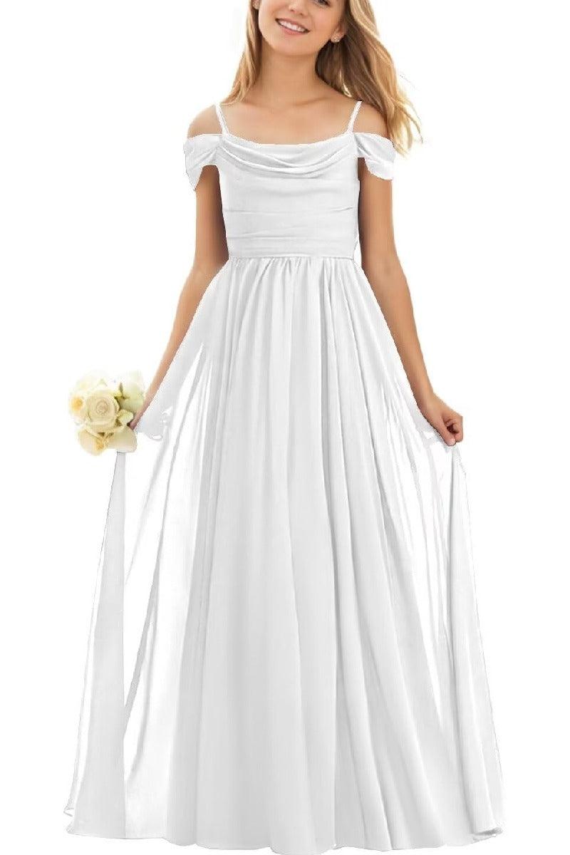 Floor Length Chiffon Junior Bridesmaid Dress B0DFVKW1HW - COCOMELODY