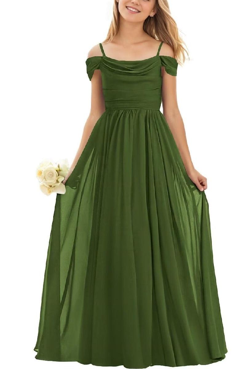 Floor Length Chiffon Junior Bridesmaid Dress B0DFVKW1HW - COCOMELODY