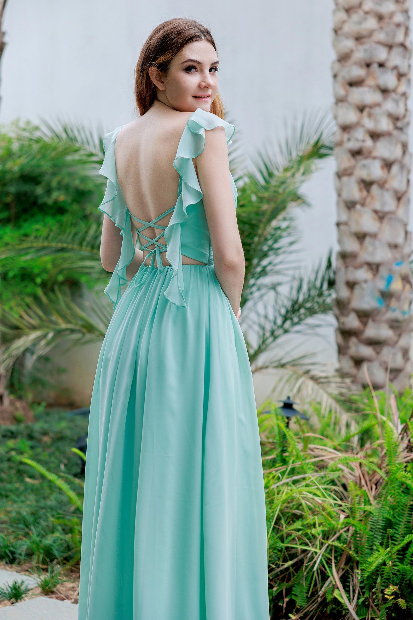 A-Line Floor Length Chiffon Bridesmaid Dress CB0706 - COCOMELODY