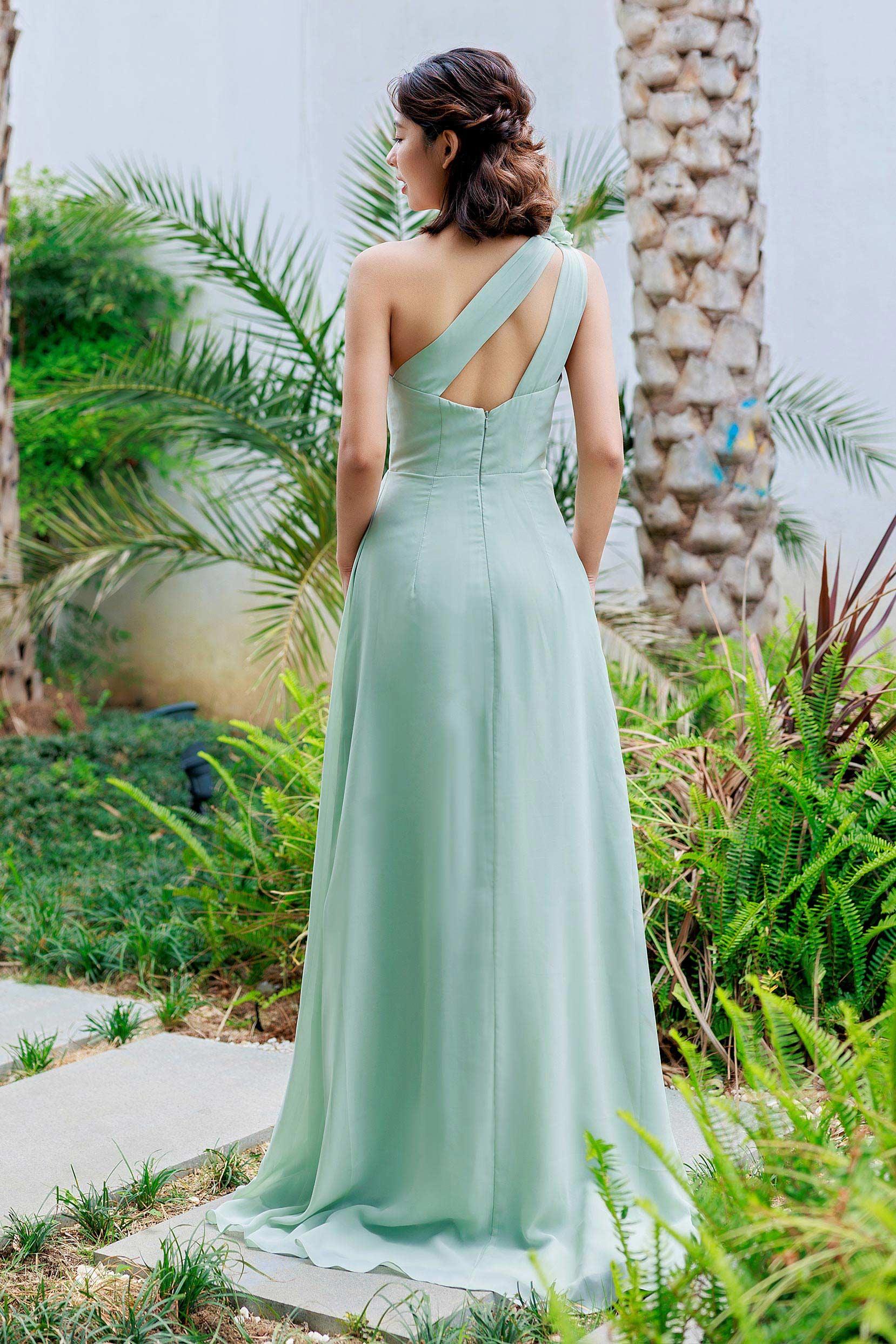 A-Line Floor Length Chiffon Bridesmaid Dress CB0707 - COCOMELODY