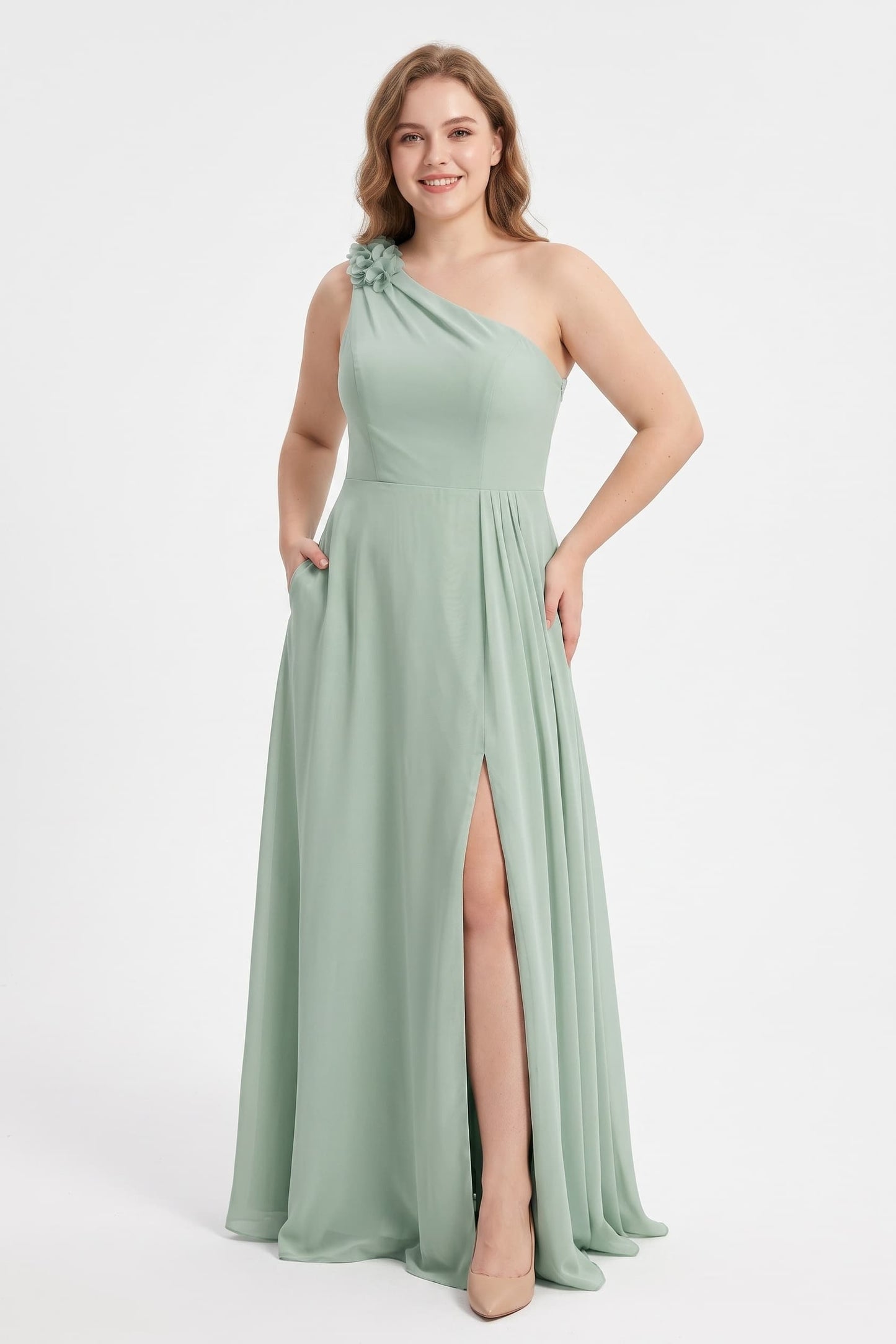 A-Line Floor Length Chiffon Bridesmaid Dress CB0707