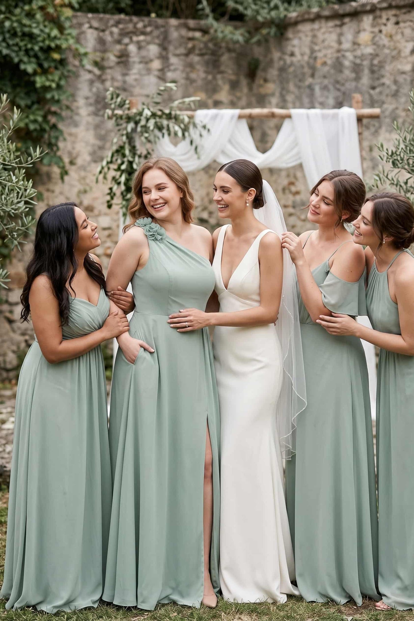 A-Line Floor Length Chiffon Bridesmaid Dress CB0707