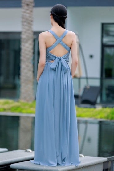 A-Line Floor Length Chiffon Bridesmaid Dress CB0708 - COCOMELODY