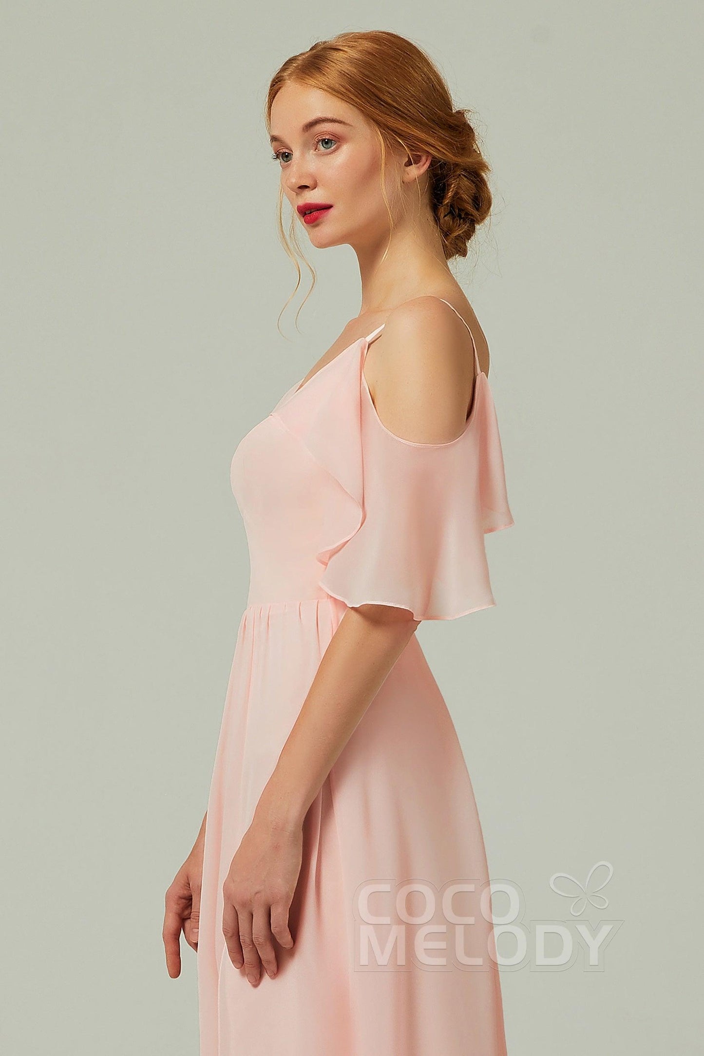 A-Line Floor Length Chiffon Bridesmaid Dress CB0236