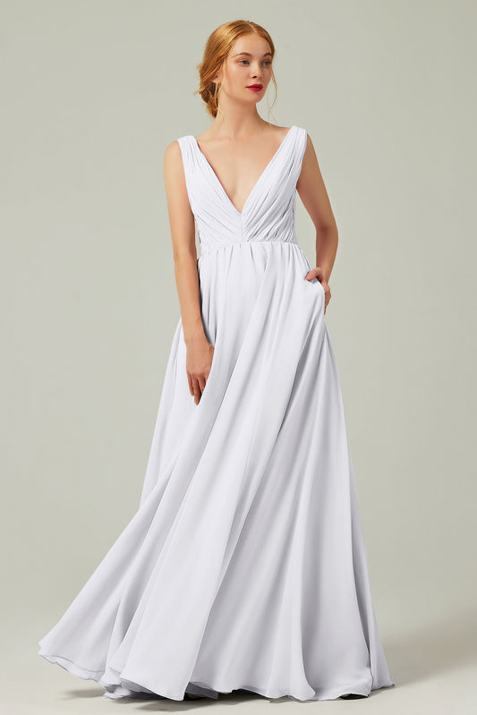 A-Line Floor Length Chiffon Bridesmaid Dress CB0245