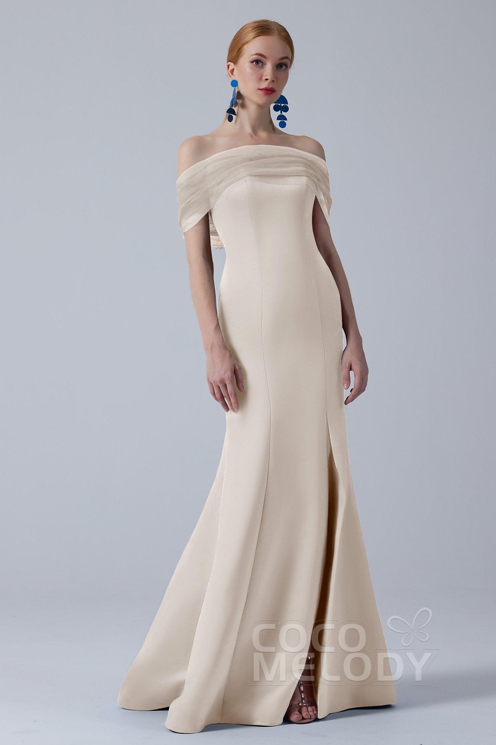 Trumpet-Mermaid Sweep-Brush Train Satin Dress CB0264 - COCOMELODY